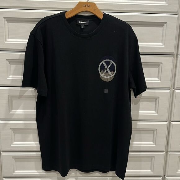 Embroider circle X logo black shirt - Picture 5 of 9